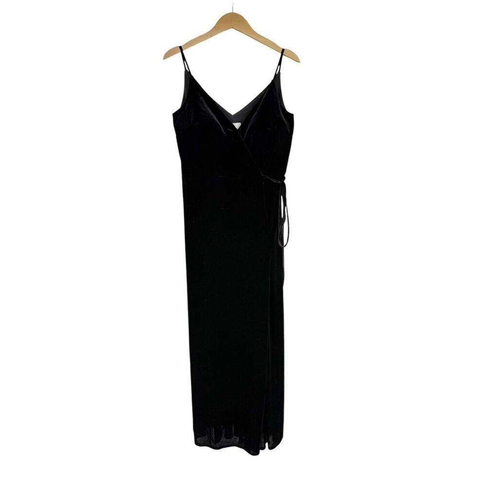 Sorella Vita Black Velvet Wrap Floor Length Formal Gown Bridesmaids Dress 10